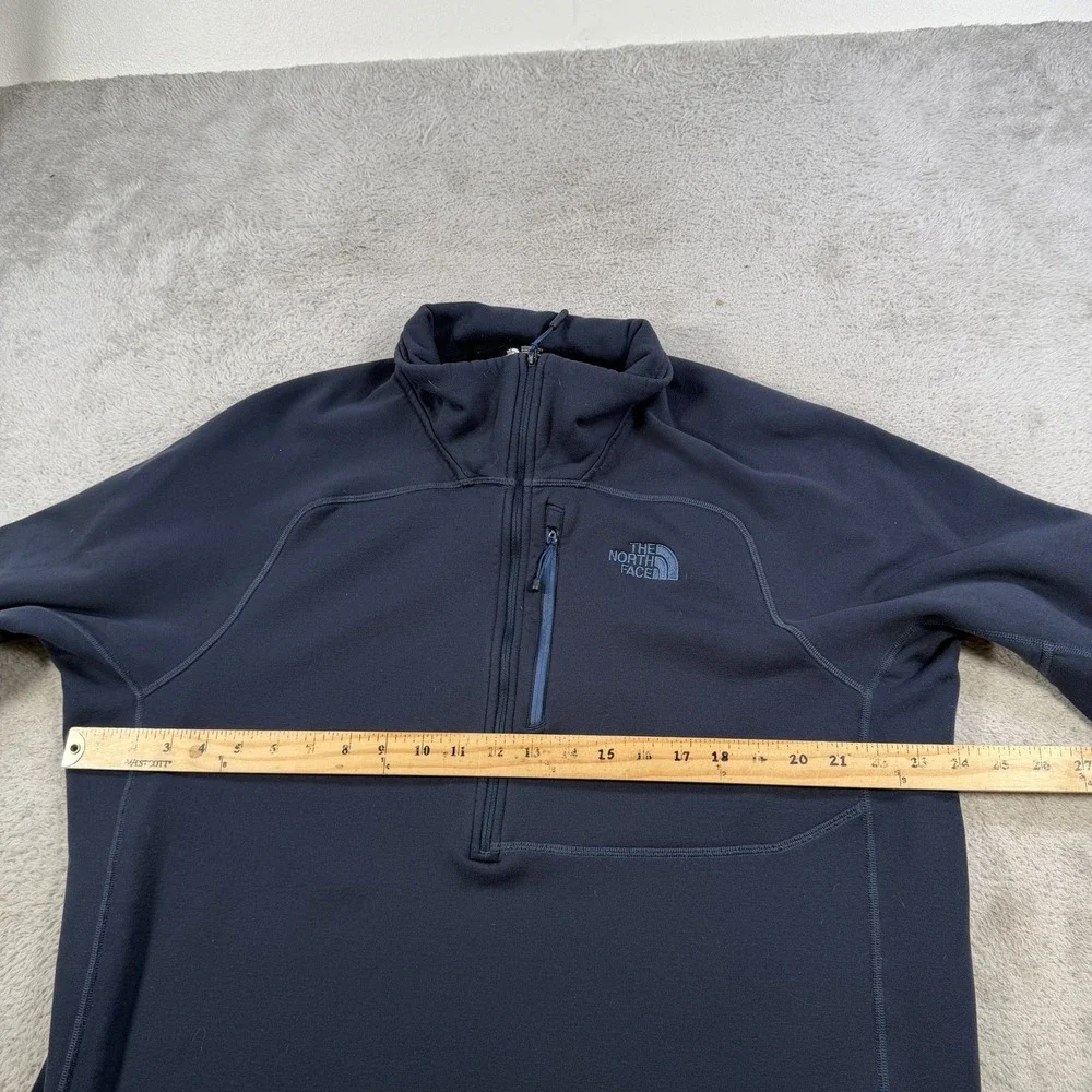 The North Face Pullover Mens 2XL Navy 1/4 Zip Fleece Polartec Stretch Pocket